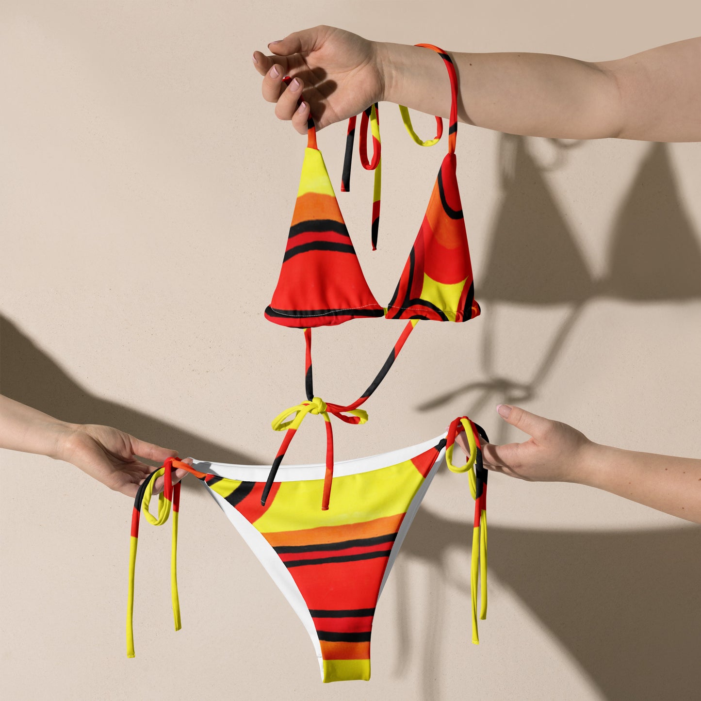 All-over print recycled string bikini