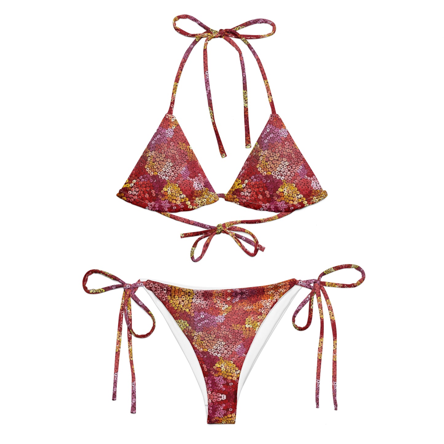 All-over print recycled string bikini