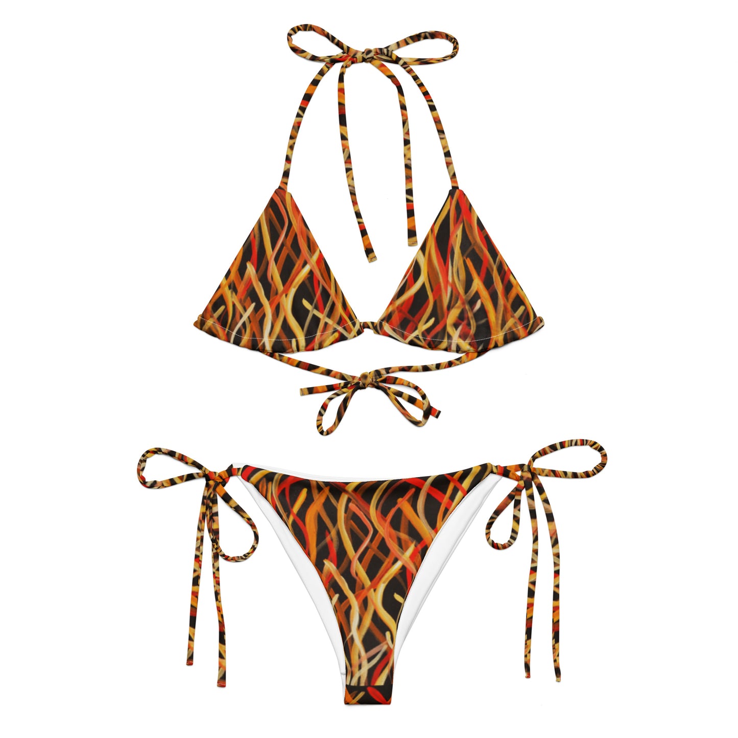 All-over print recycled string bikini