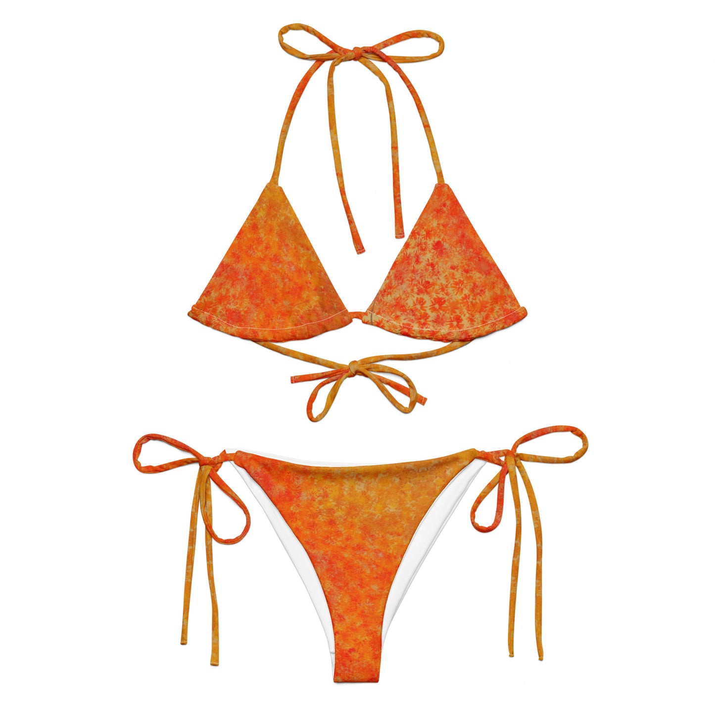 All-over print recycled string bikini