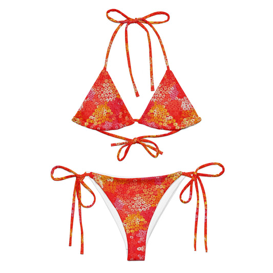 All-over print recycled string bikini