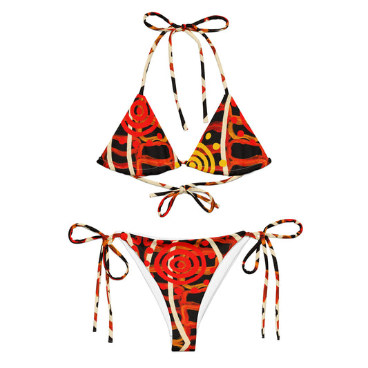 All-over print recycled string bikini