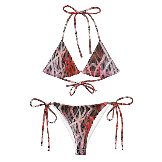 All-over print recycled string bikini