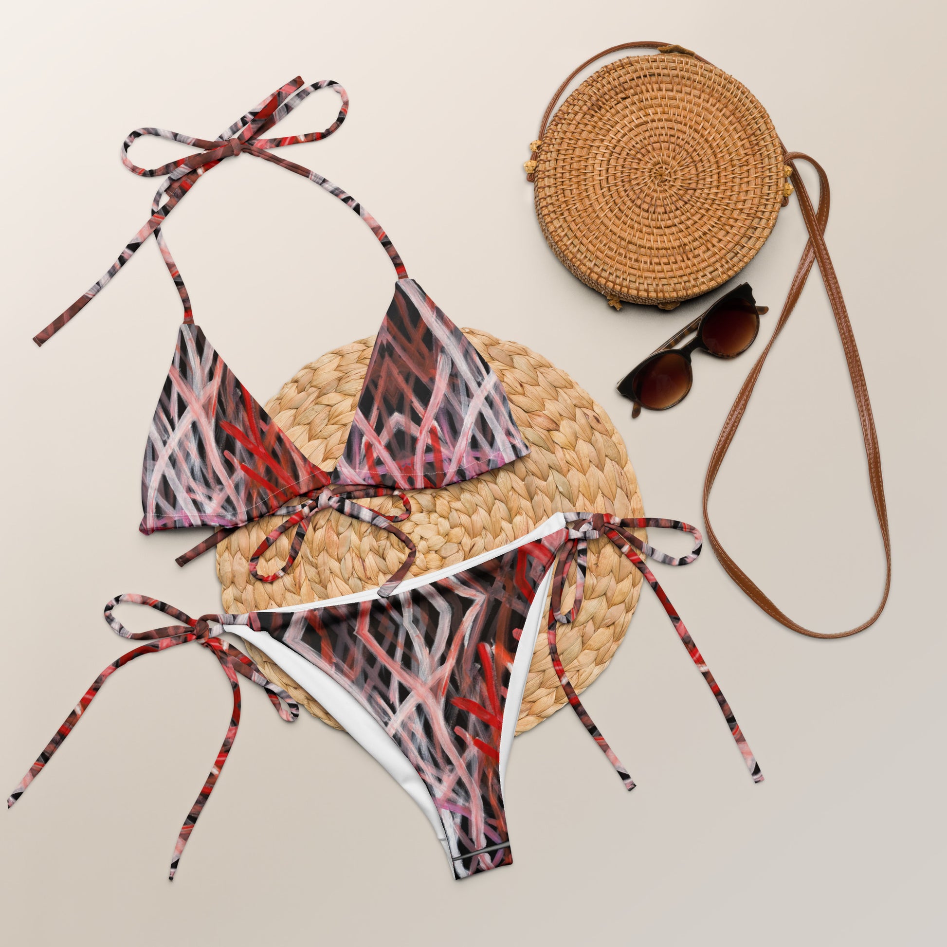 All-Over Print Recycled String Bikini
