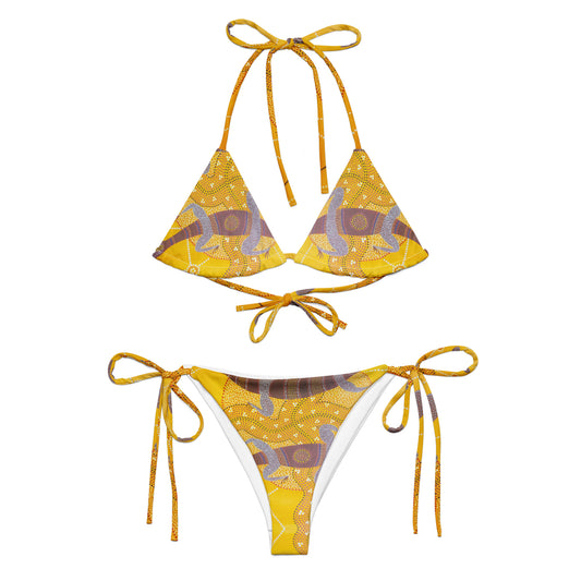 All-over print recycled string bikini