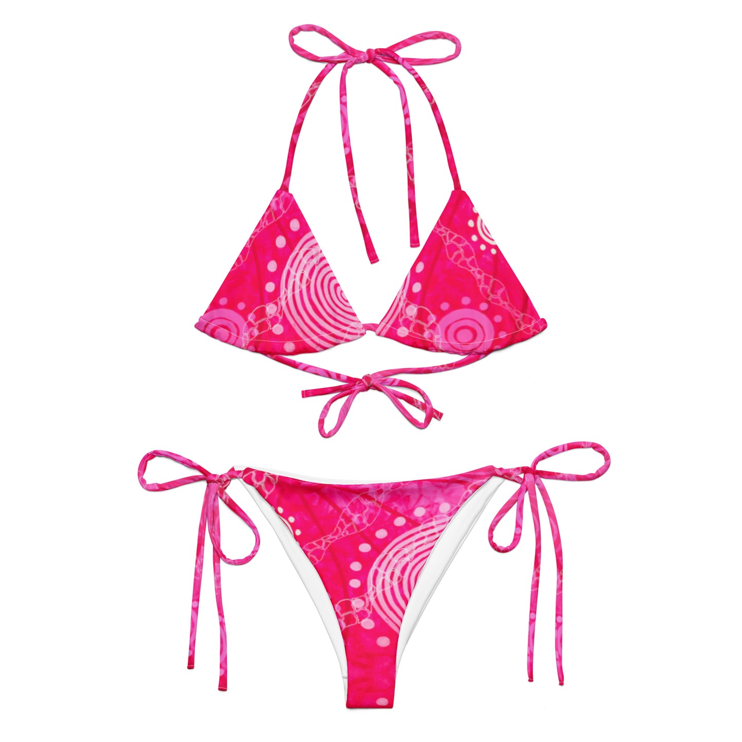 All-over print recycled string bikini