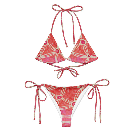 All-over print recycled string bikini