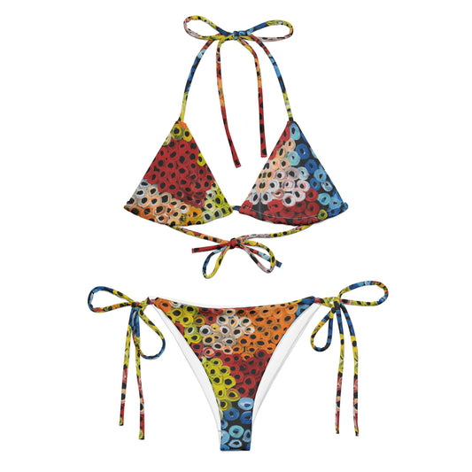 All-over print recycled string bikini