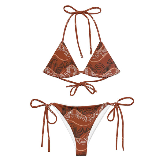 All-over print recycled string bikini