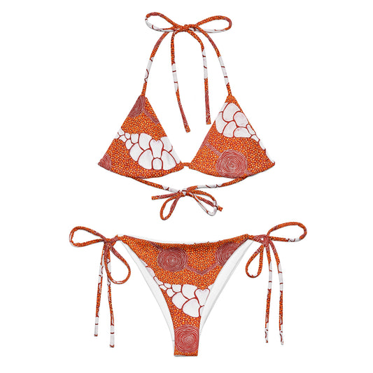 All-over print recycled string bikini