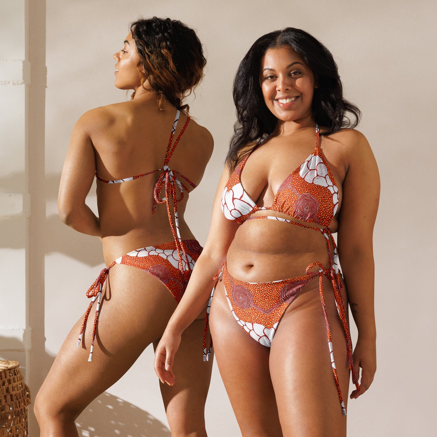 All-over print recycled string bikini