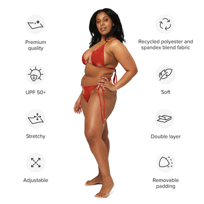 All-Over Print Recycled String Bikini - Songlines