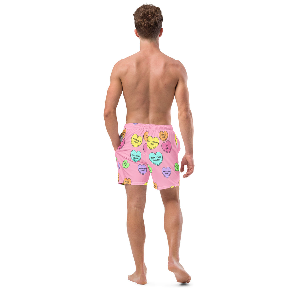 Men's swim trunks  (Candy Hearts) (Mob Only)
