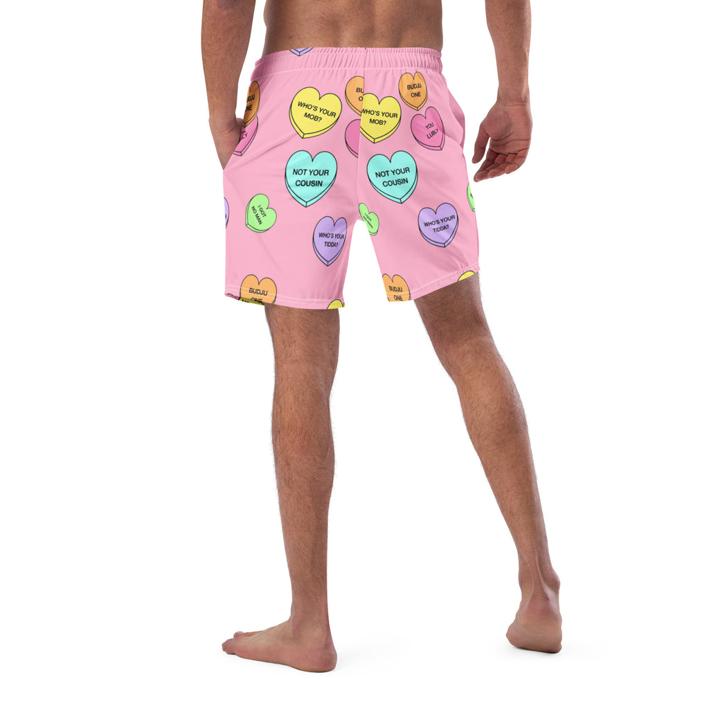 Men's swim trunks  (Candy Hearts) (Mob Only)