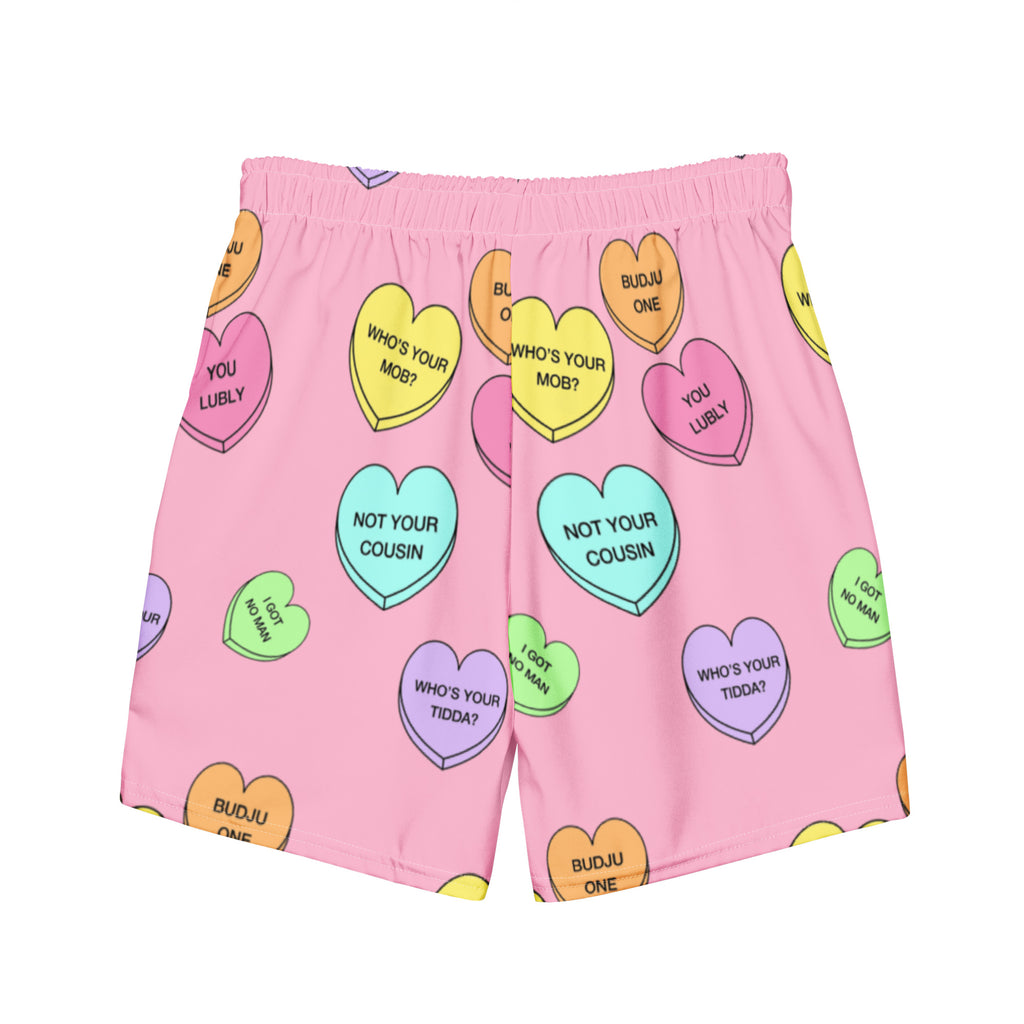 Men's swim trunks  (Candy Hearts) (Mob Only)