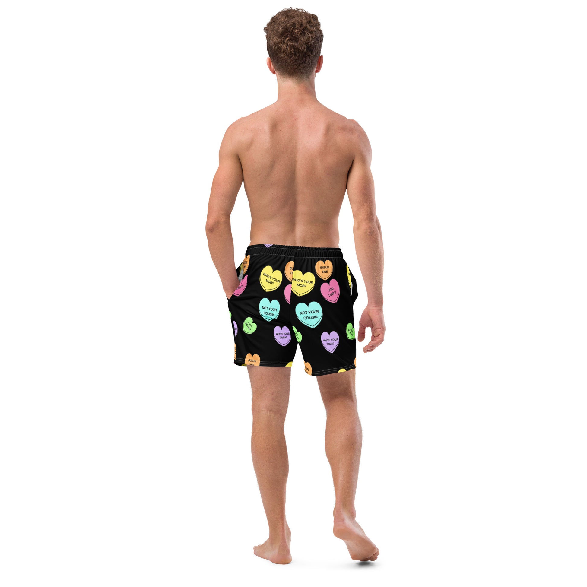 Men's swim trunks  (Candy Hearts) (Mob Only)