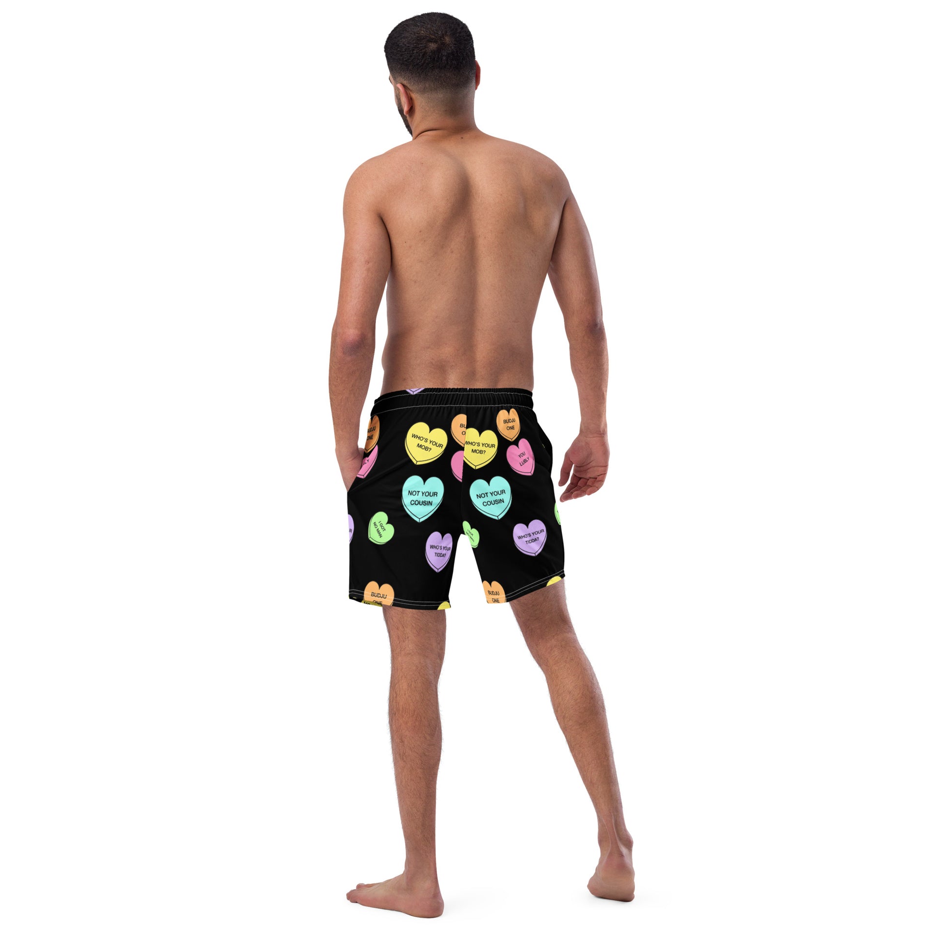 Men's swim trunks  (Candy Hearts) (Mob Only)