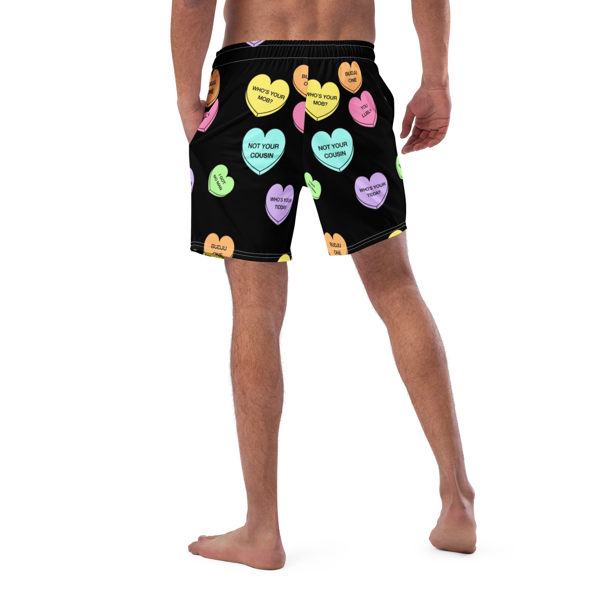 Men's swim trunks  (Candy Hearts) (Mob Only)