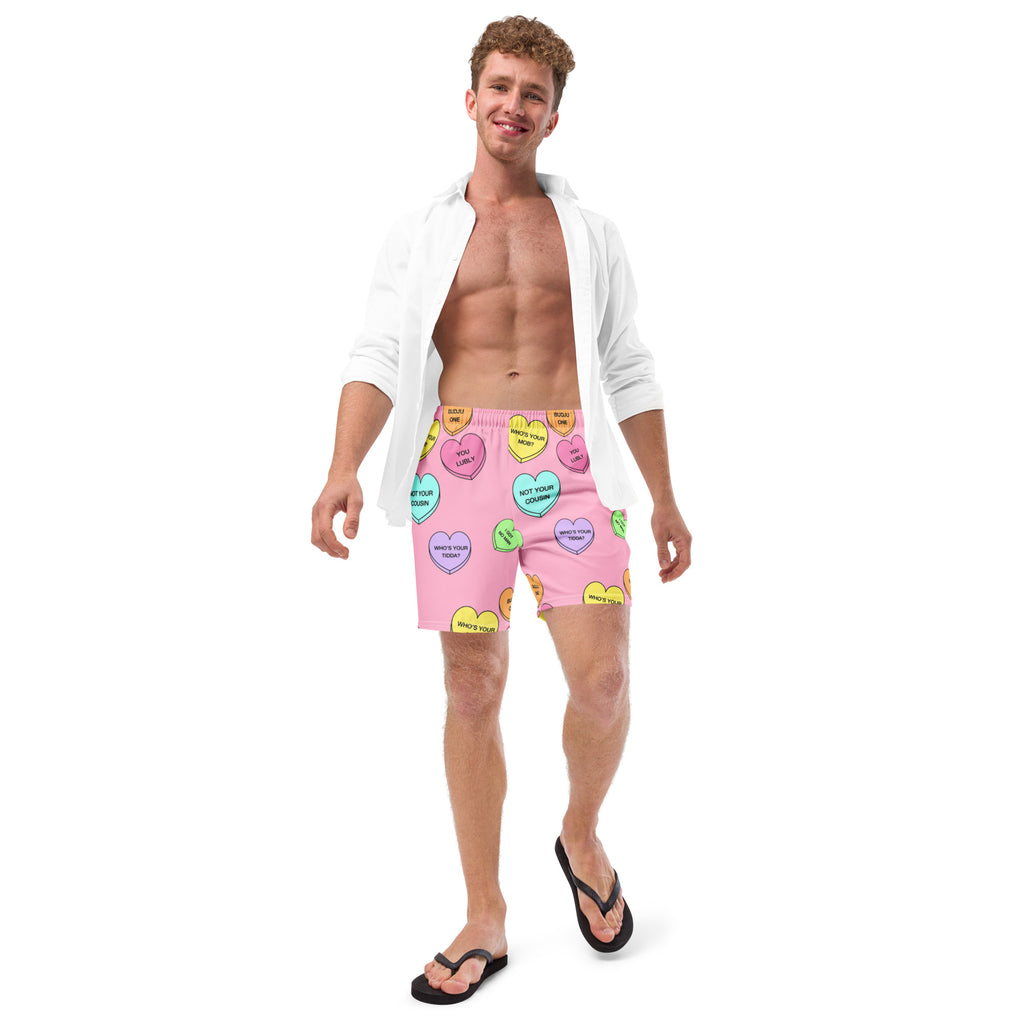 Men's swim trunks  (Candy Hearts) (Mob Only)