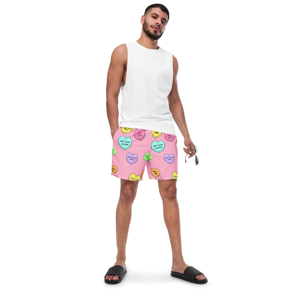 Men's swim trunks  (Candy Hearts) (Mob Only)