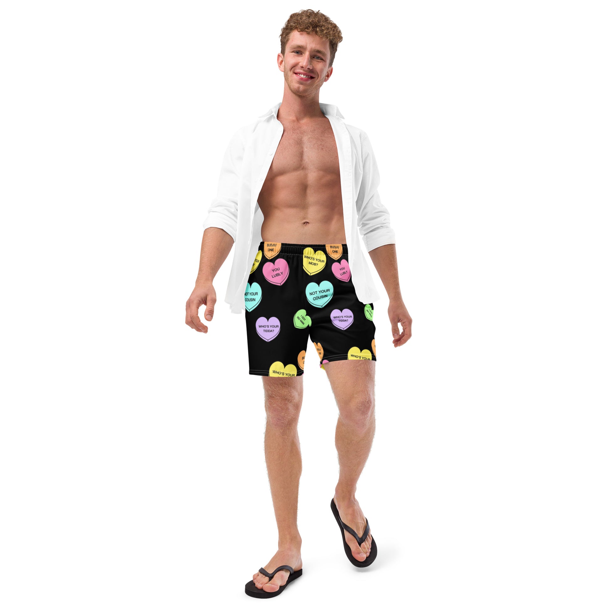 Men's swim trunks  (Candy Hearts) (Mob Only)