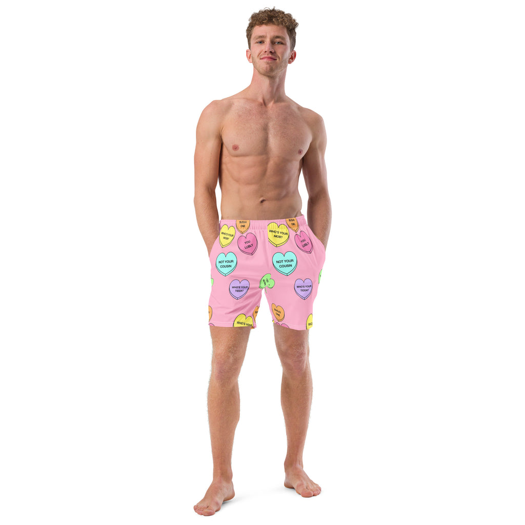 Men's swim trunks  (Candy Hearts) (Mob Only)