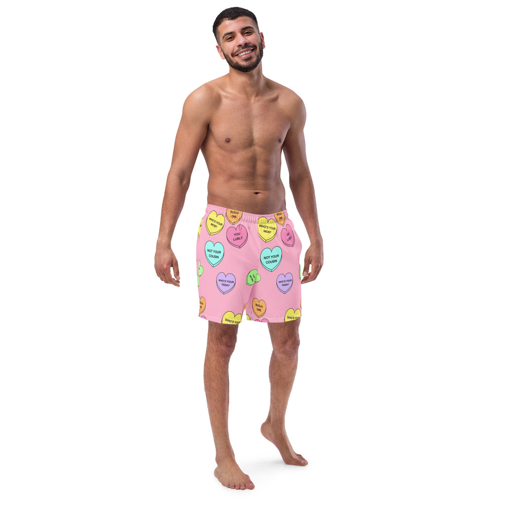 Men's swim trunks  (Candy Hearts) (Mob Only)