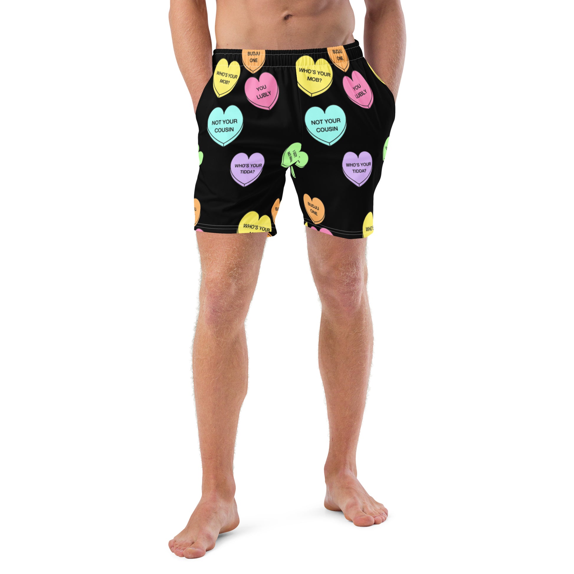 Men's swim trunks  (Candy Hearts) (Mob Only)