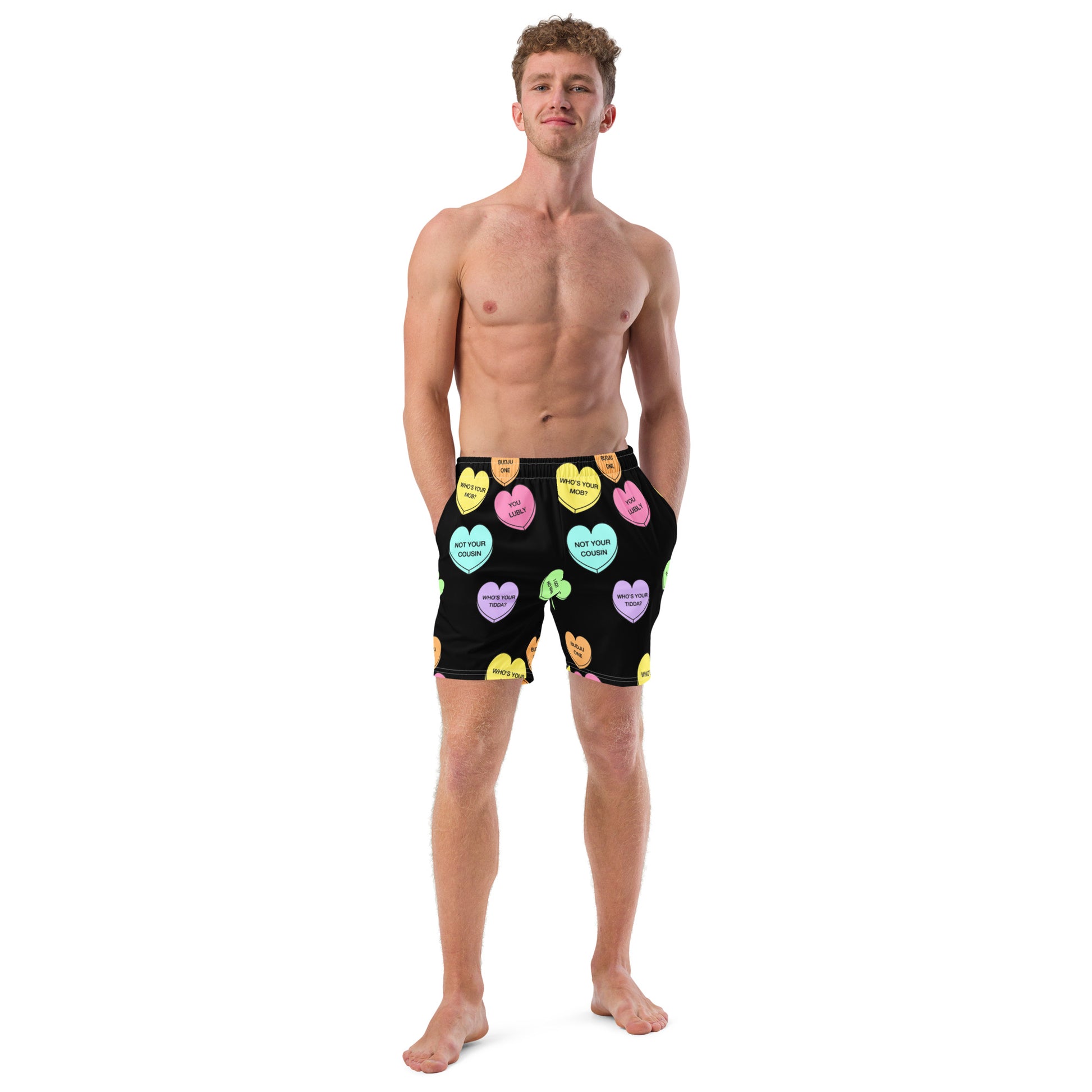 Men's swim trunks  (Candy Hearts) (Mob Only)