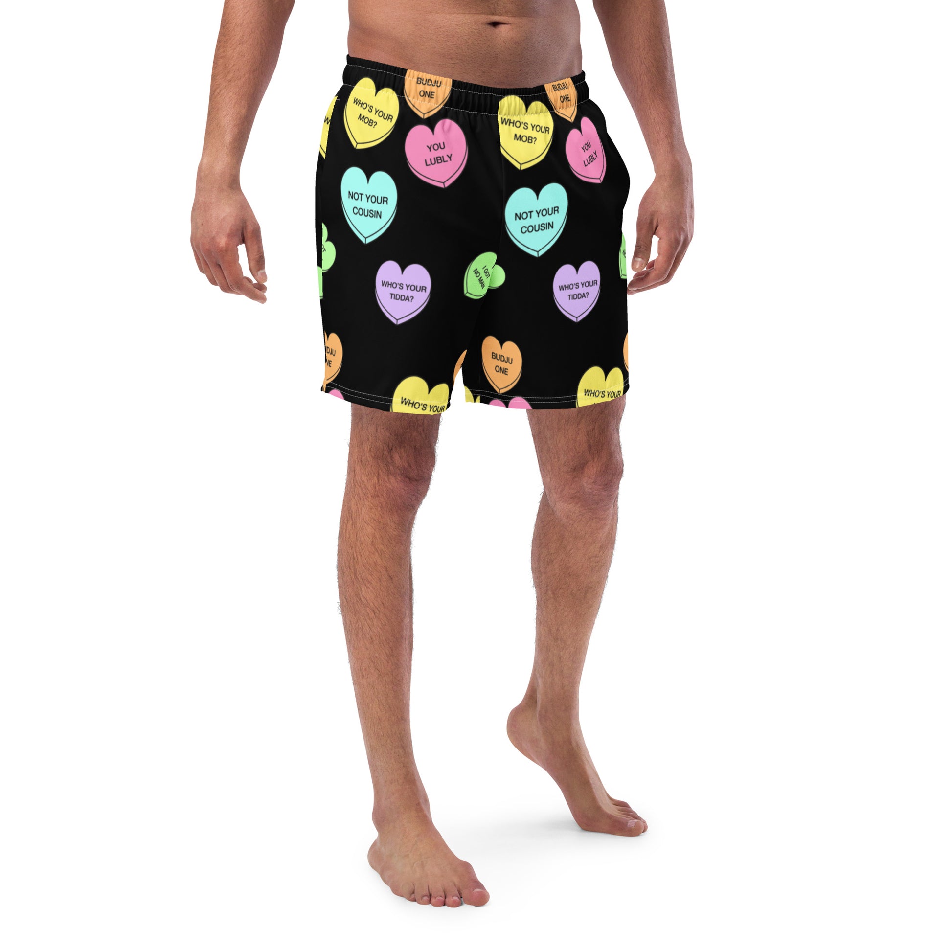 Men's swim trunks  (Candy Hearts) (Mob Only)