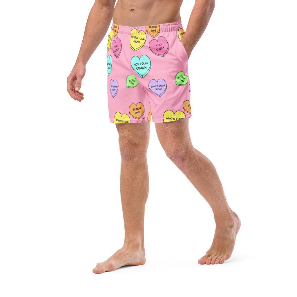 Men's swim trunks  (Candy Hearts) (Mob Only)