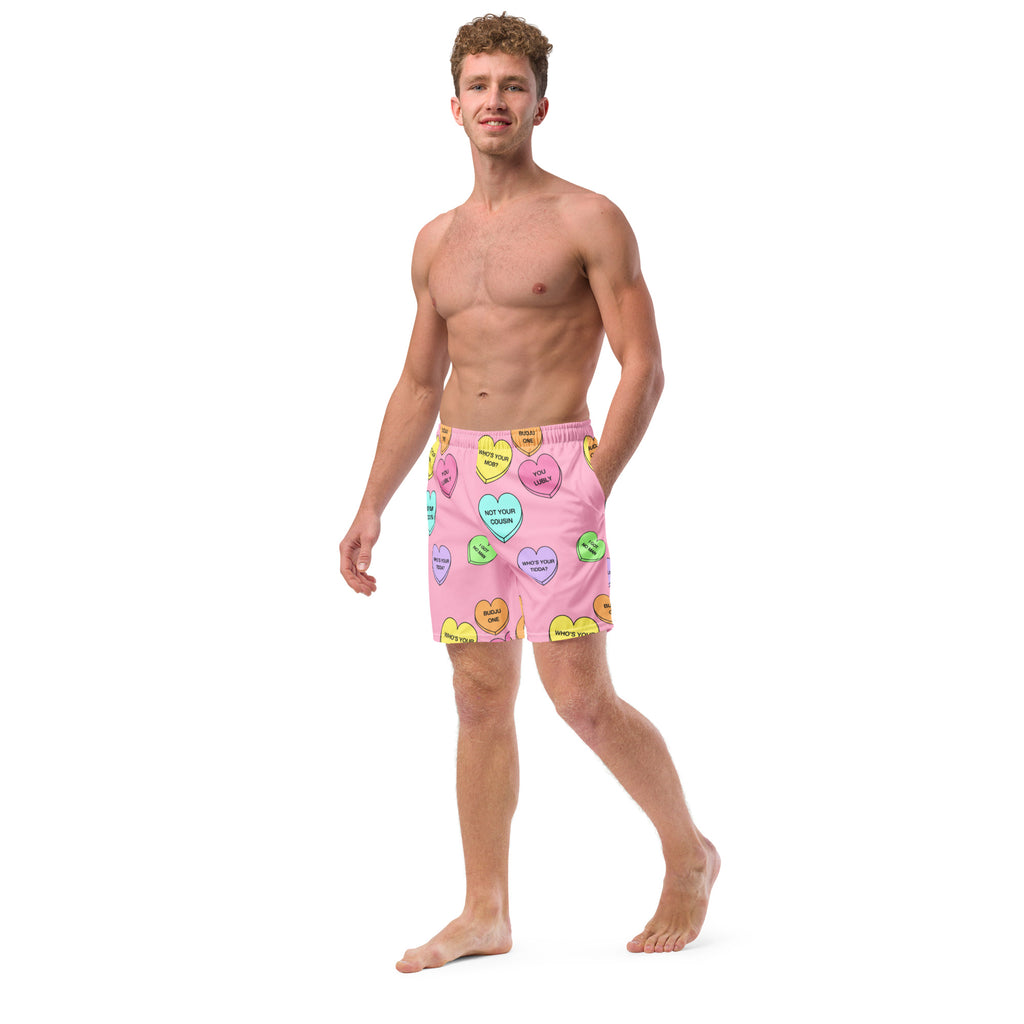 Men's swim trunks  (Candy Hearts) (Mob Only)