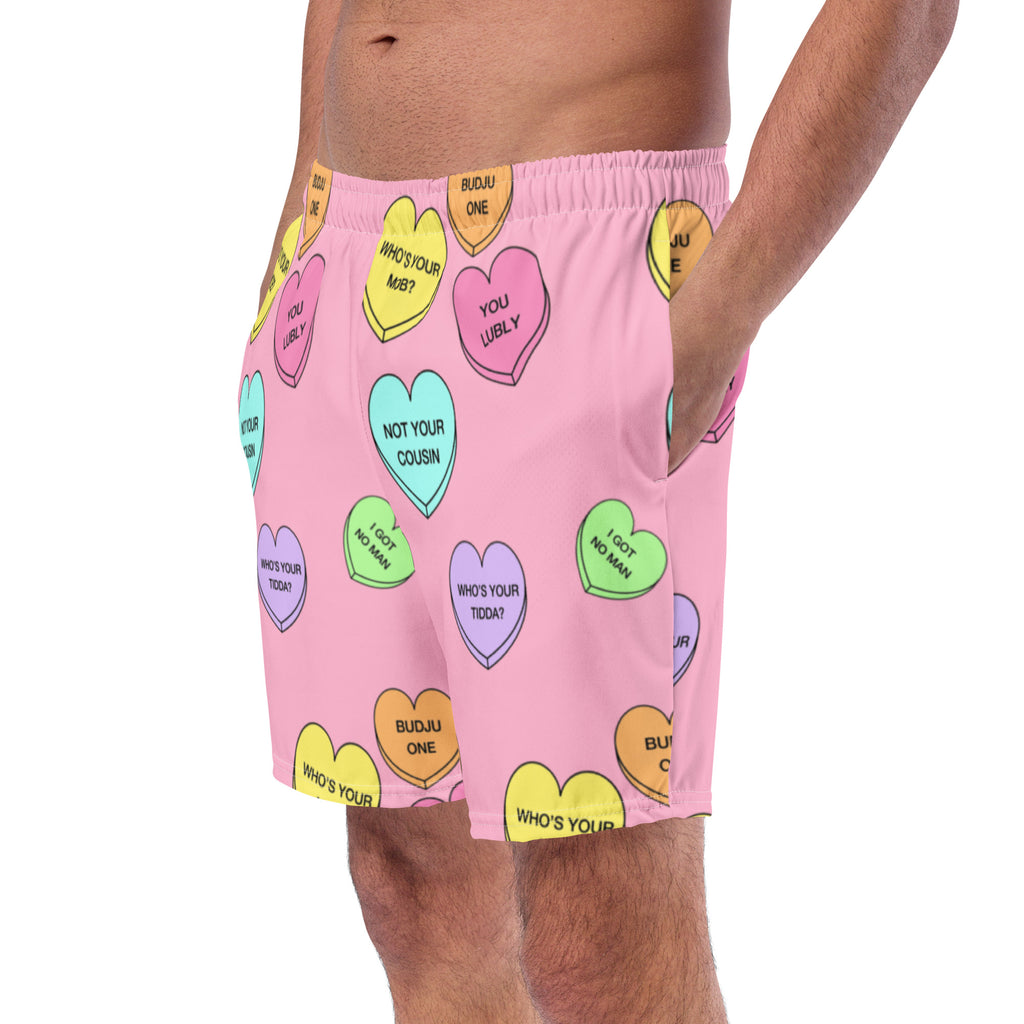 Men's swim trunks  (Candy Hearts) (Mob Only)