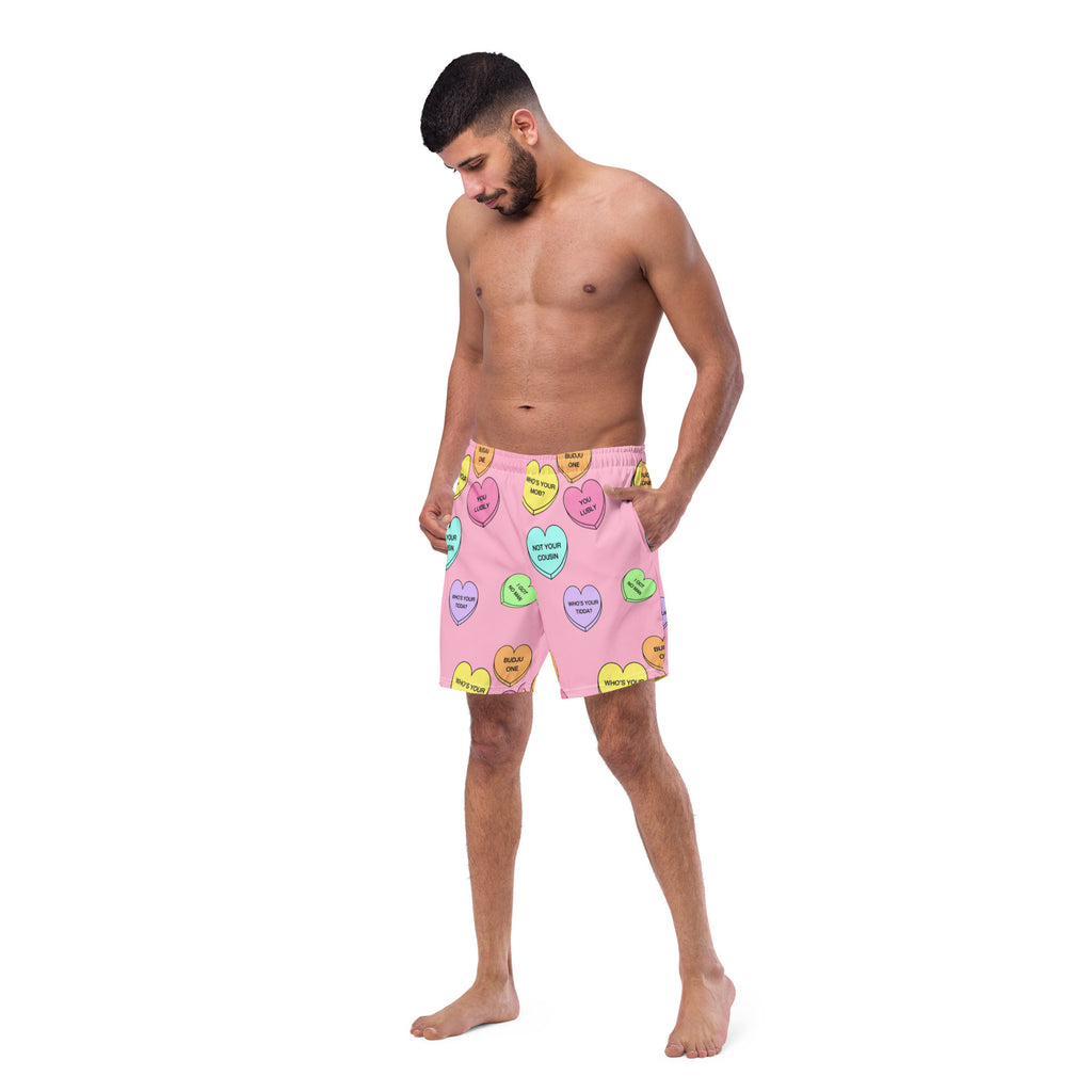 Men's swim trunks  (Candy Hearts) (Mob Only)