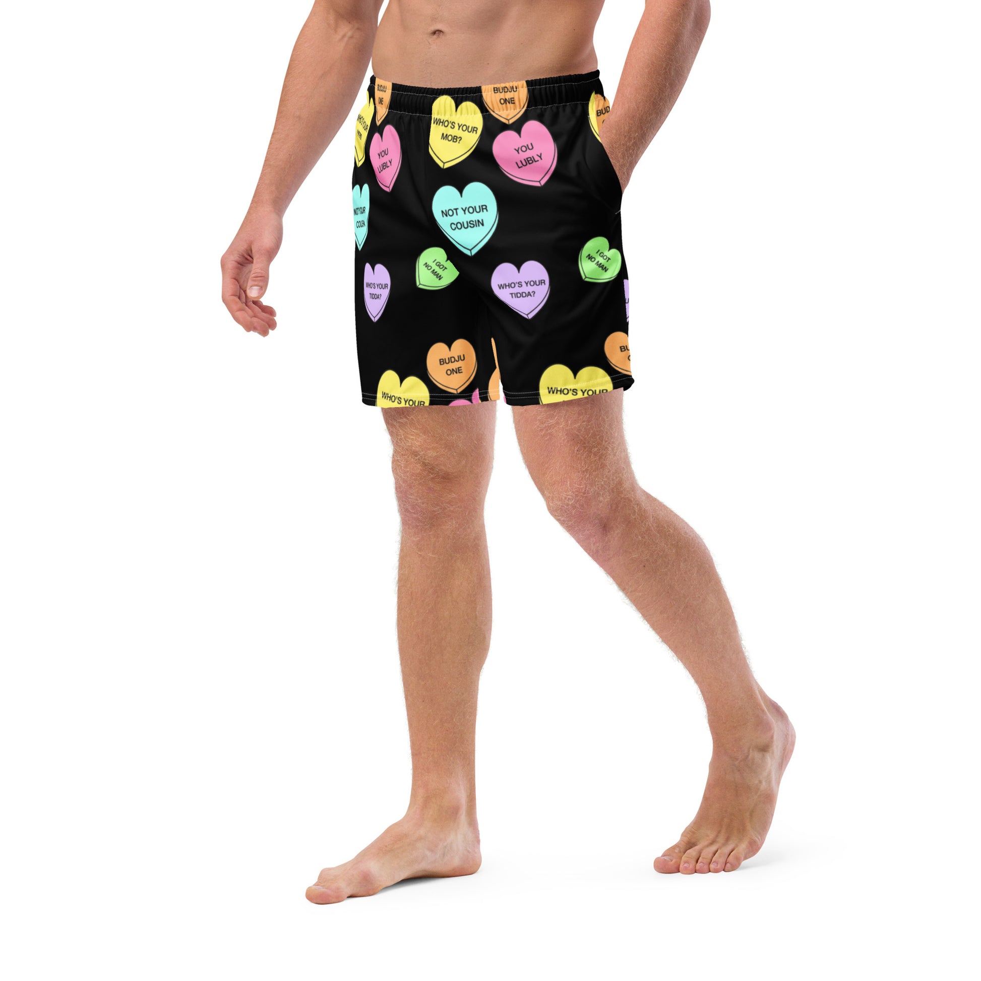 Men's swim trunks  (Candy Hearts) (Mob Only)
