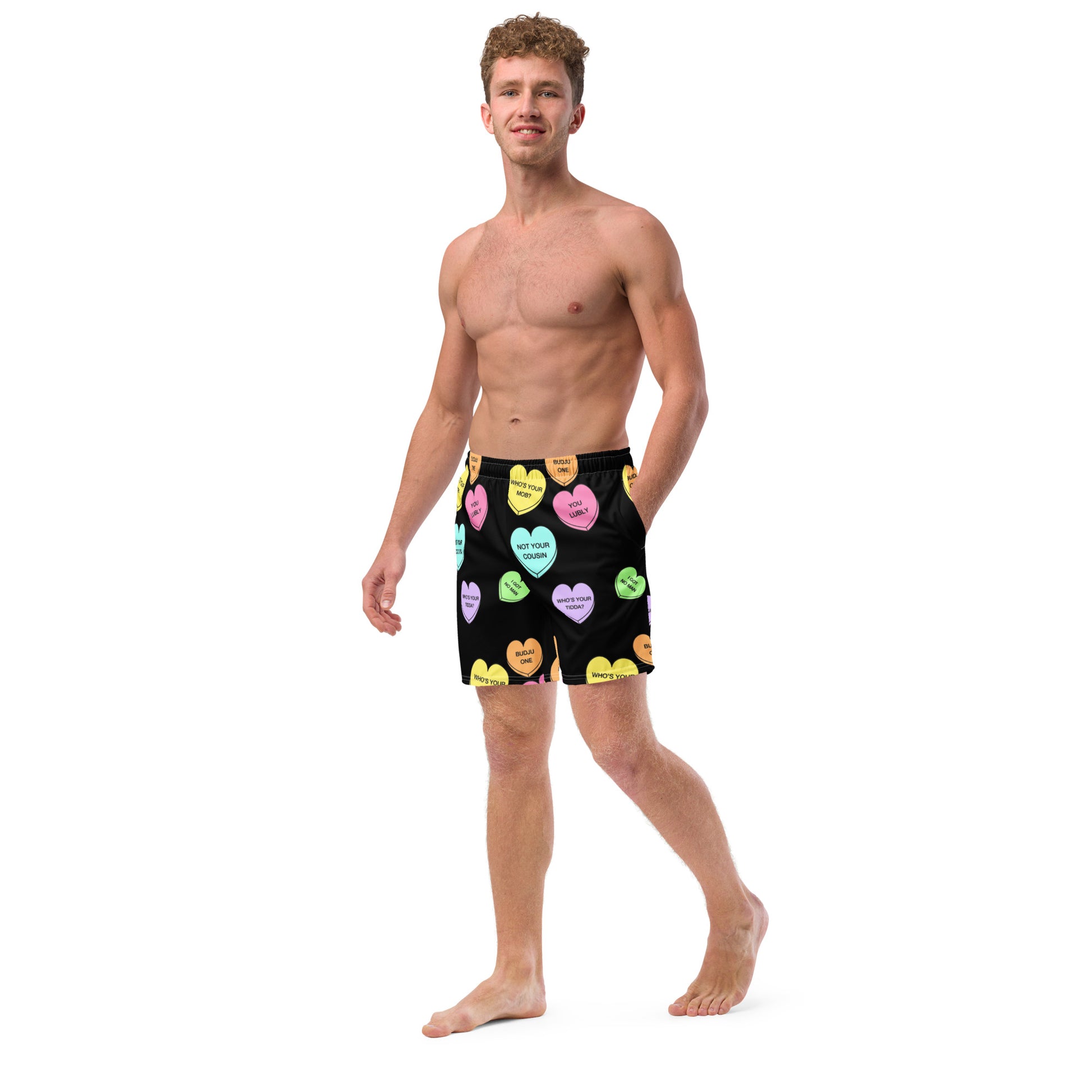 Men's swim trunks  (Candy Hearts) (Mob Only)