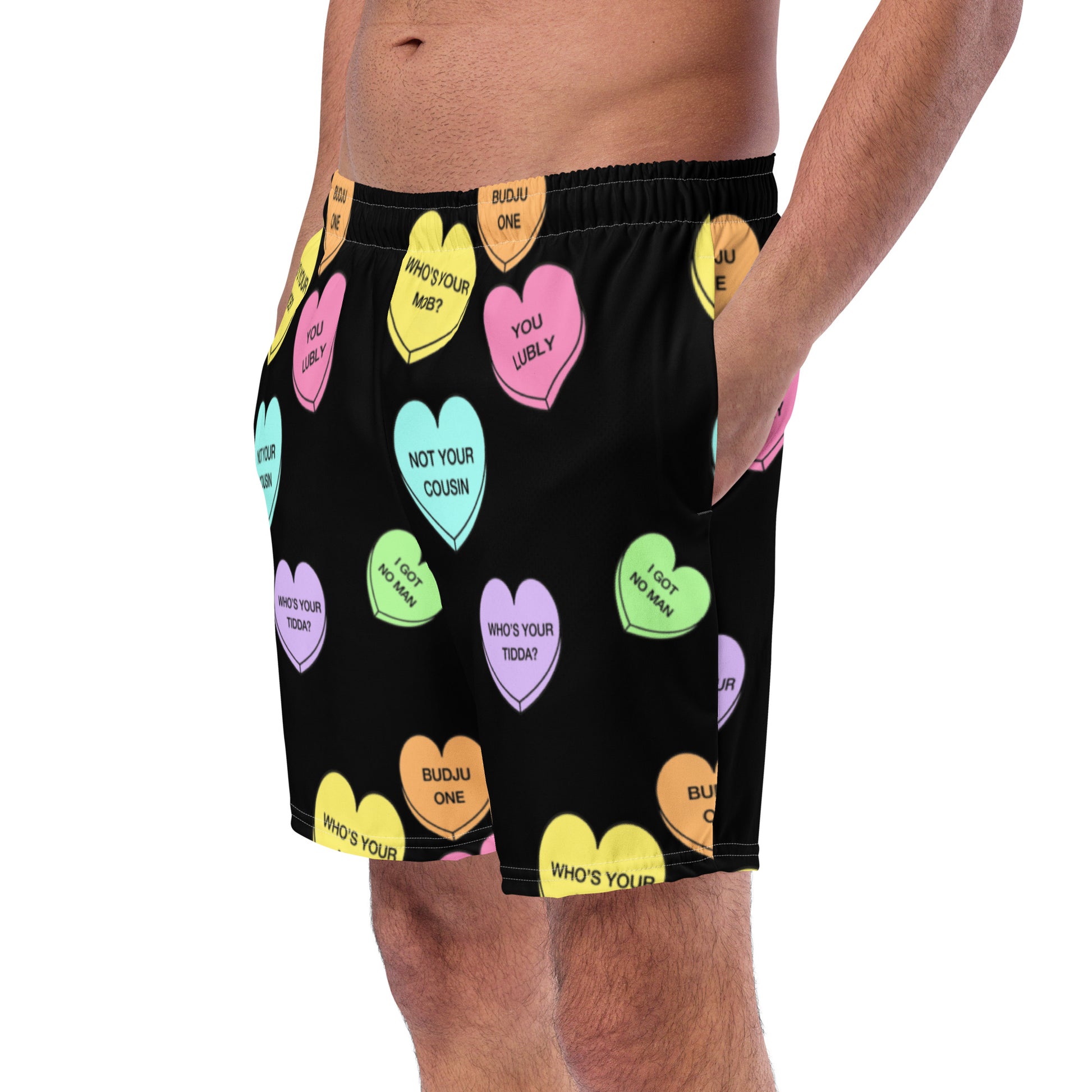 Men's swim trunks  (Candy Hearts) (Mob Only)