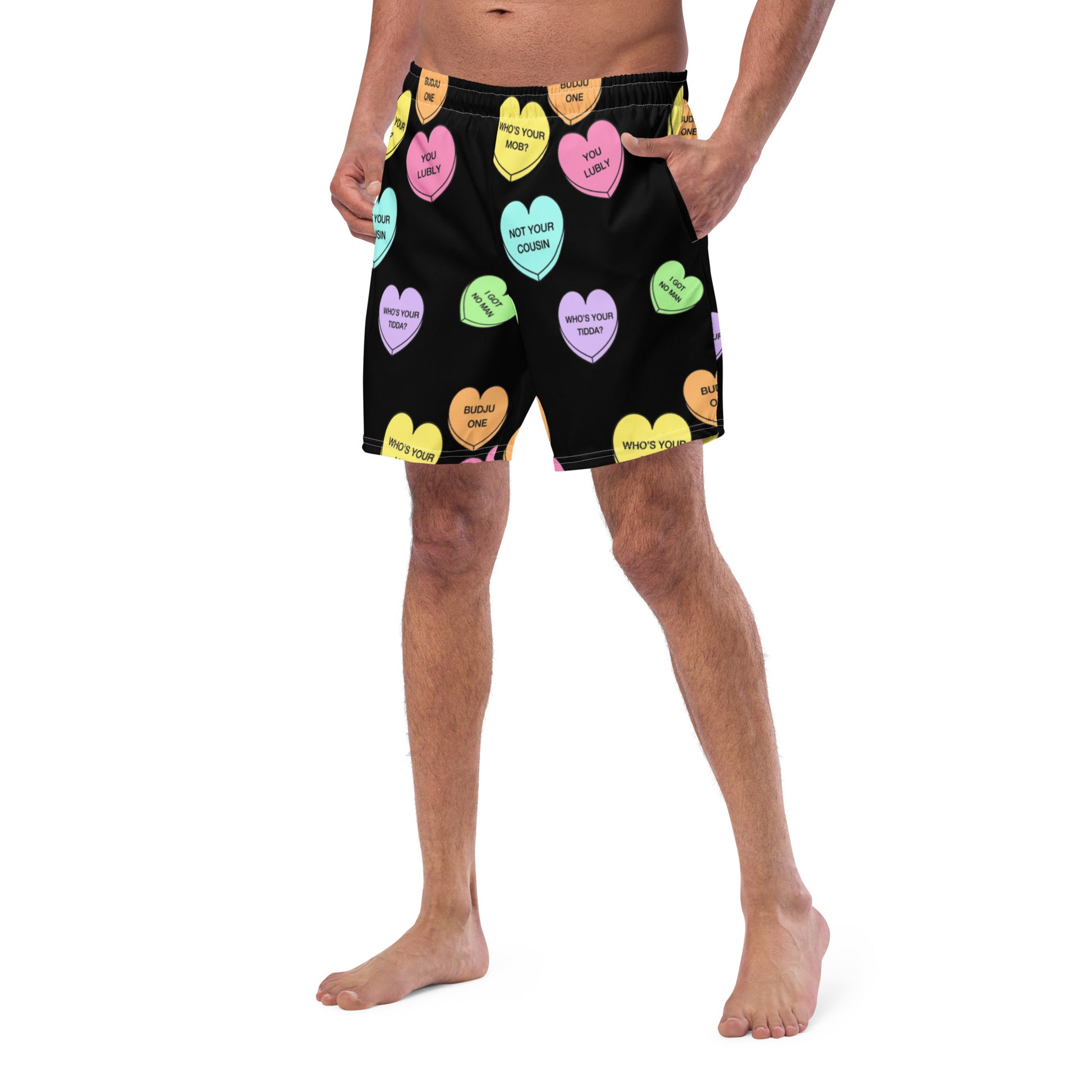 Men's swim trunks  (Candy Hearts) (Mob Only)
