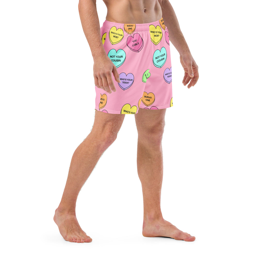 Men's swim trunks  (Candy Hearts) (Mob Only)
