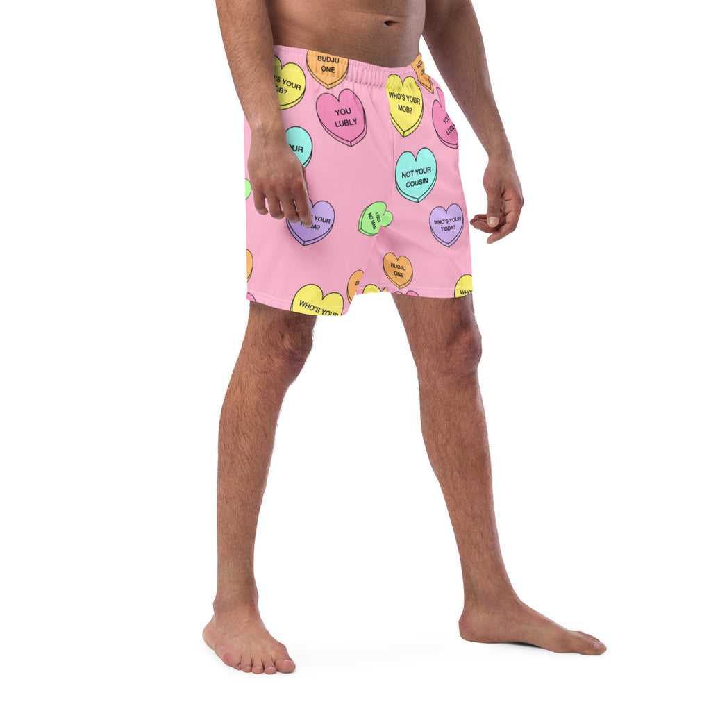 Men's swim trunks  (Candy Hearts) (Mob Only)