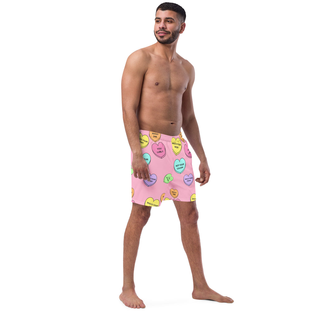 Men's swim trunks  (Candy Hearts) (Mob Only)