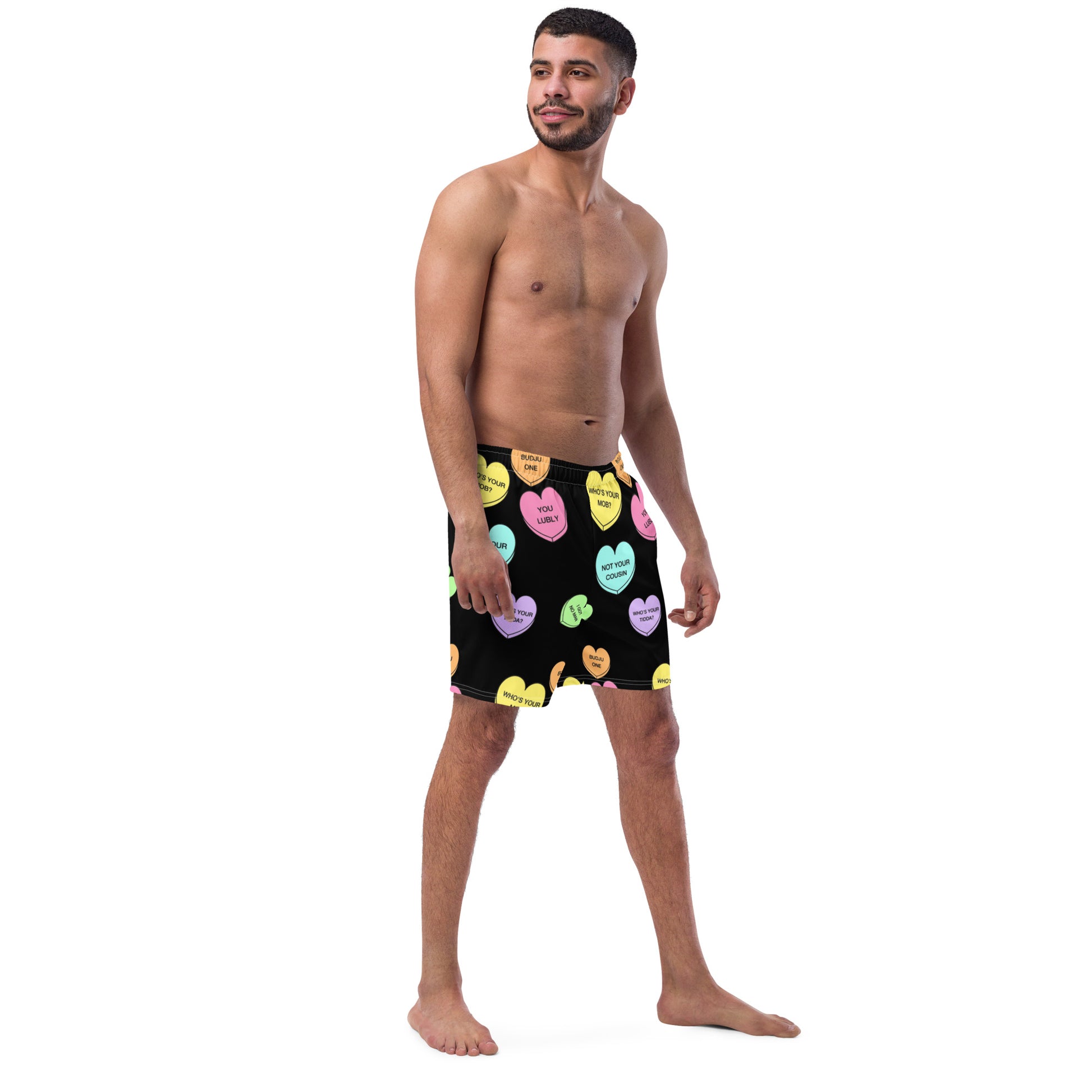 Men's swim trunks  (Candy Hearts) (Mob Only)
