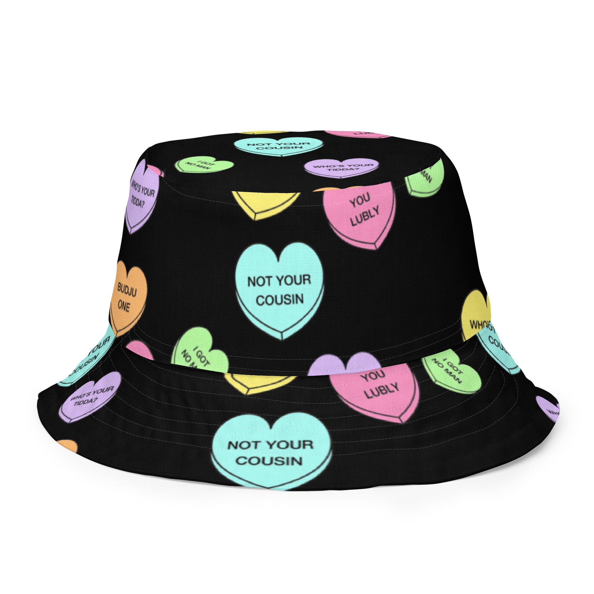 Reversible bucket hat (Candy Hearts)(Mob Only)