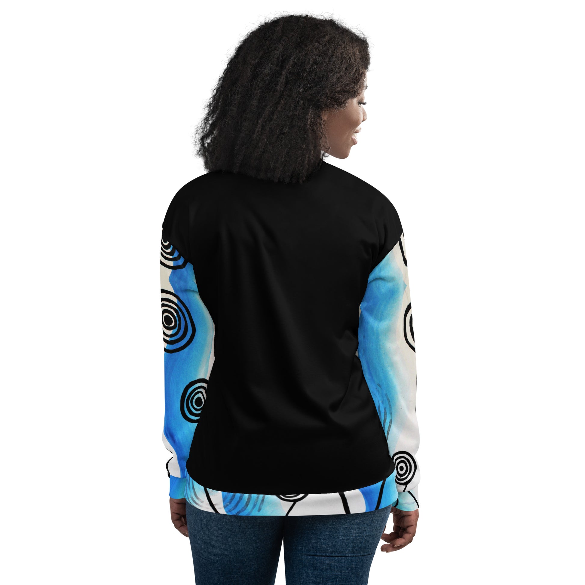 Unisex Bomber Jacket - Ocean x Black