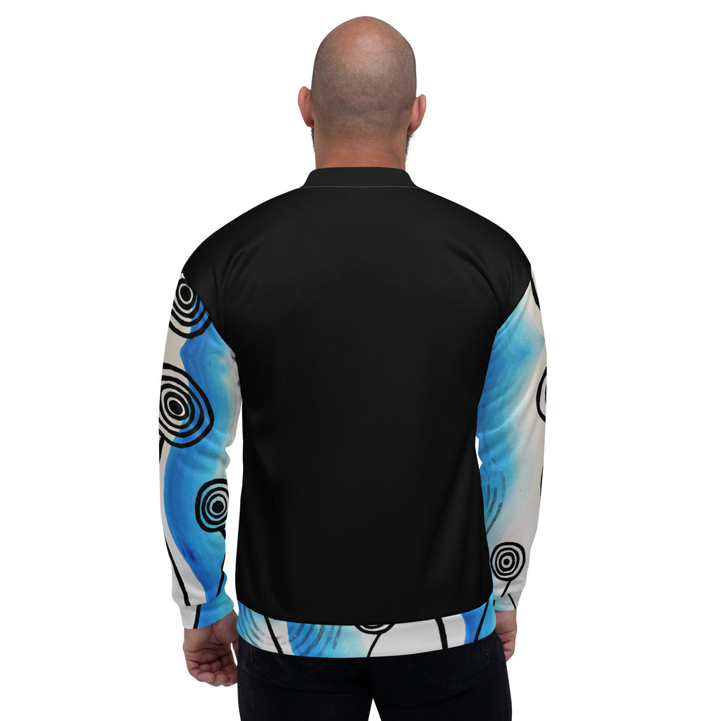 Unisex Bomber Jacket - Ocean x Black