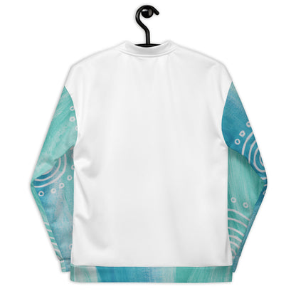 Unisex Bomber Jacket - Ebb & Flow x White