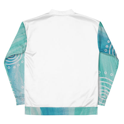 Unisex Bomber Jacket - Ebb & Flow x White