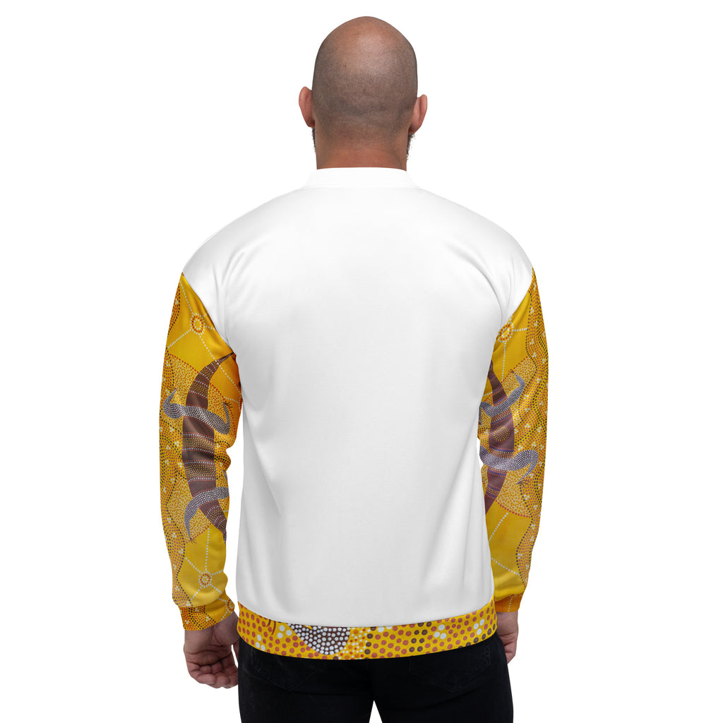 Unisex Bomber Jacket - Artwork 4 x White