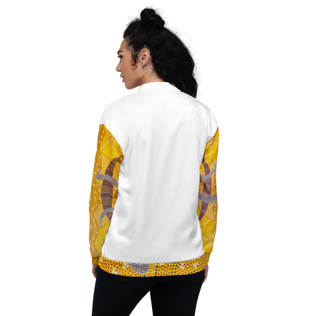 Unisex Bomber Jacket - Artwork 4 x White