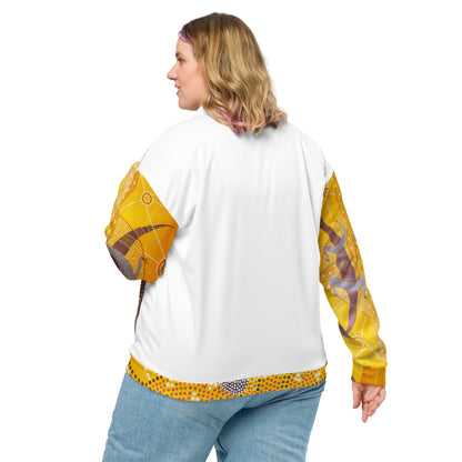 Unisex Bomber Jacket - Artwork 4 x White